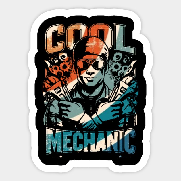 Cool mechanic Sticker by 2 putt duds